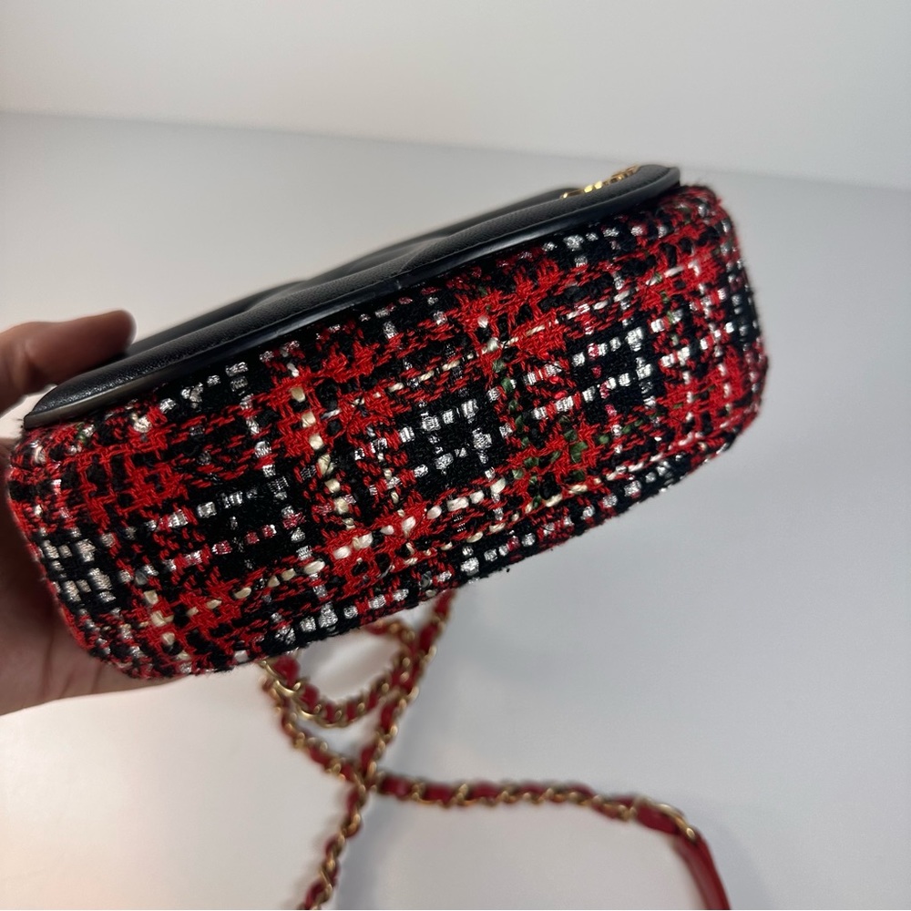 Chanel Tweed Camera Bag Red Black CC - Picture 8 of 11